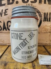 1983 Red Wing Collectors Society RWCS Commemorative Stoneware Mason Jar