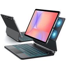 JUQITECH Magic Style Keyboard Case for Samsung Galaxy Tab 11" 10.9", Black