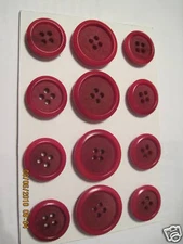 12p COROZO blazer BUTTON 28/36 tagua nut Suit Jones Ny coat set  Dull Ctr Red 