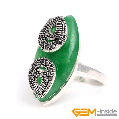 Assorted Gemstone Charm Ring Marquis Marcasite Beads Silver Jewelry Size #7-#9 - Picture 23 of 36