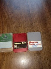 SONY PLAYSTATION PS1 MEMORY CARD LOT OF 3 memory cards free ship