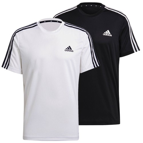 adidas Aeroready Designed To Move Sport 3-Streifen T-Shirt Trainingsshirt  GM2105 | eBay
