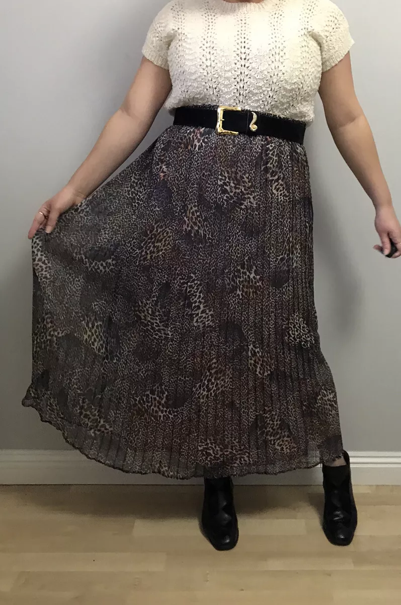 Leopard print top midi skirt vintage
