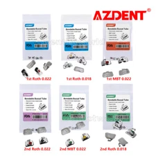AZDENT Dental Orthodontic Single Bondable Buccal Tubes 1st/2nd Roth/MBT 022