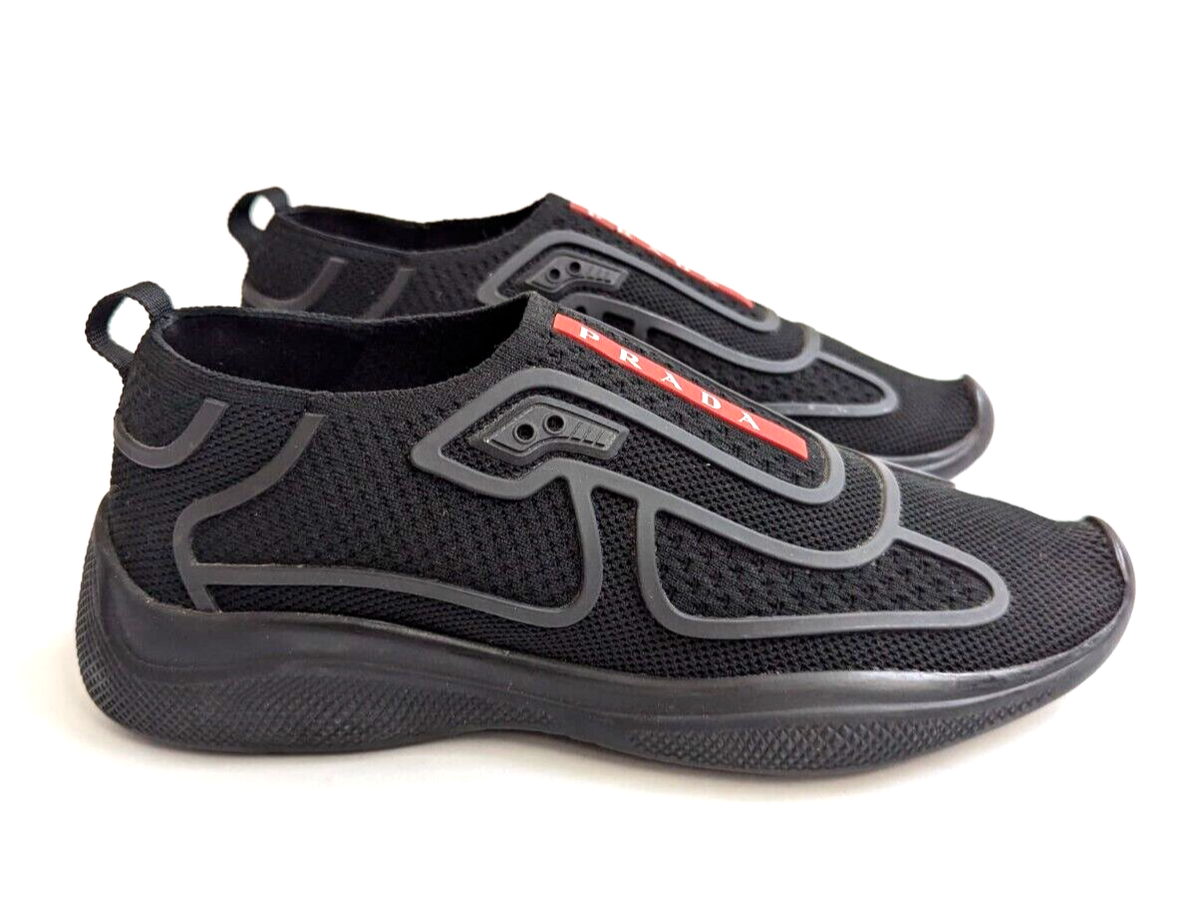PRADA America's Cup Re-Nylon Knit Technical Slip On Sneakers PRADA America's Cup Re-Nylon Knit Technical Slip On Sneakers