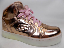 Skechers Energy Lights Dance N-Dazzle Youth Girls Rose Gold Sneakers Size 1.5