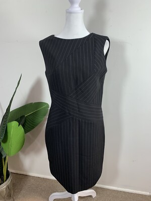 TAHARI WOMENS Black White Sheath Dress, Size