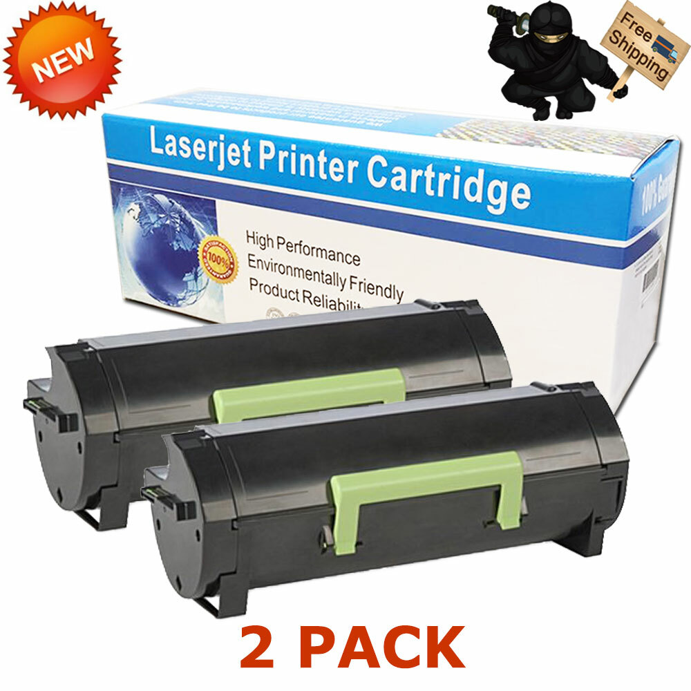 2 PK 60F1000 Toner Cartridge for Lexmark MX310dn MX410de MX510de