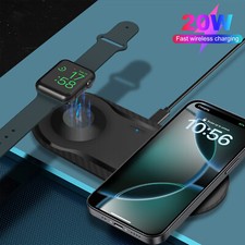 2in1 Wireless Charger Fast Charging Pad For Apple Watch Ultra 11 10 iPhone 17 16