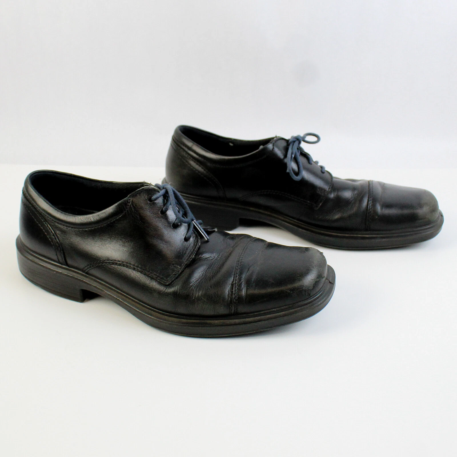 ECCO Oxfords In Pelle Nera A Punta Quadrata Da Uomo Taglia US 9.5