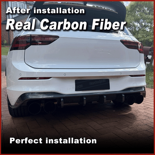 Difusor de carbono alerón faldón trasero enfoque difusor trasero para VW Golf R Golf 8 MK8 - Imagen 2 de 11