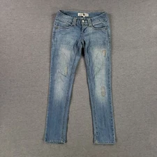 Vintage Jolt Size 5 Skinny Jeans Retro Y2K Faded Stone Wash Distressed Patchwork