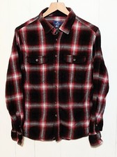 George Shirt Mens M 38-40 Red Plaid Flannel Long Sleeve Button Down Outdoor