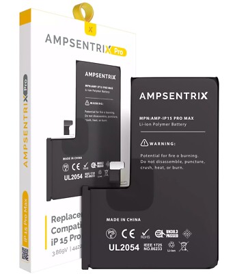 Replacement Battery Compatible For IPhone 15 Pro Max (AmpSentrix