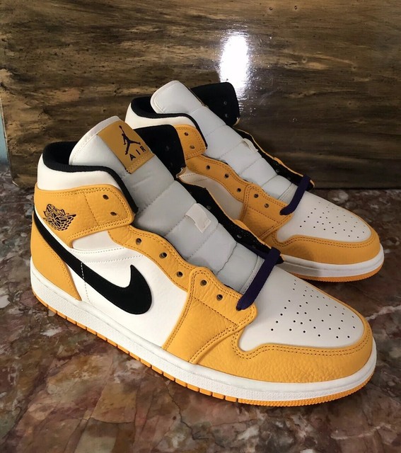 Nike Air Jordan 1 Mid SE Lakers University Gold Purple Menâs 11.5 | eBay