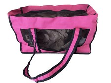 Pet Cat Dog Ventilated Mesh Paneled Canvas Pet Carrier Bag Small Zipper    