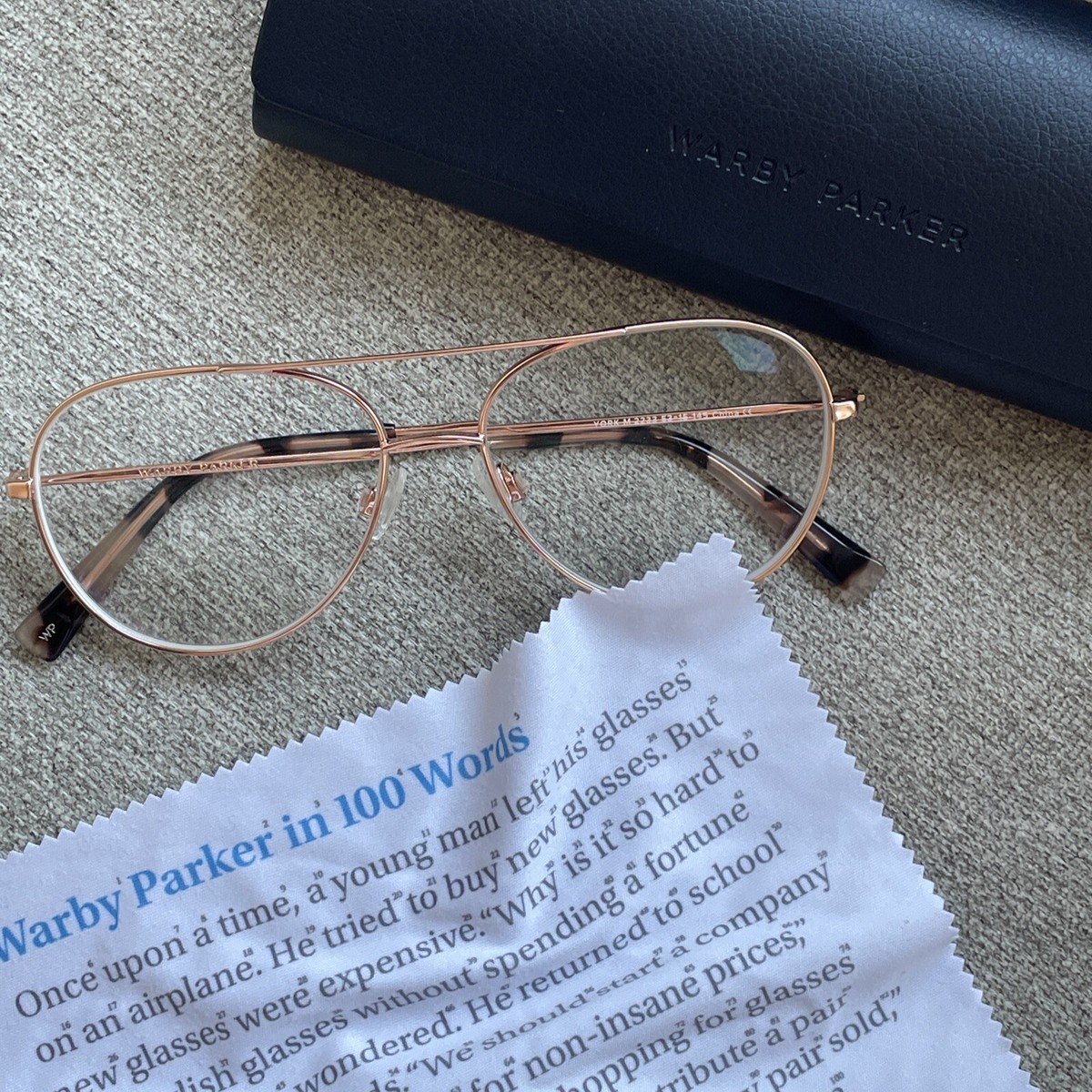 Warby Parker NEW York M 2233 Rose Gold Metal Aviator Eyeglasses