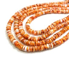 AAA Natural Orange Spiny Oyster Rondelle Disc Polished Heishi 5mm Beads PG221B