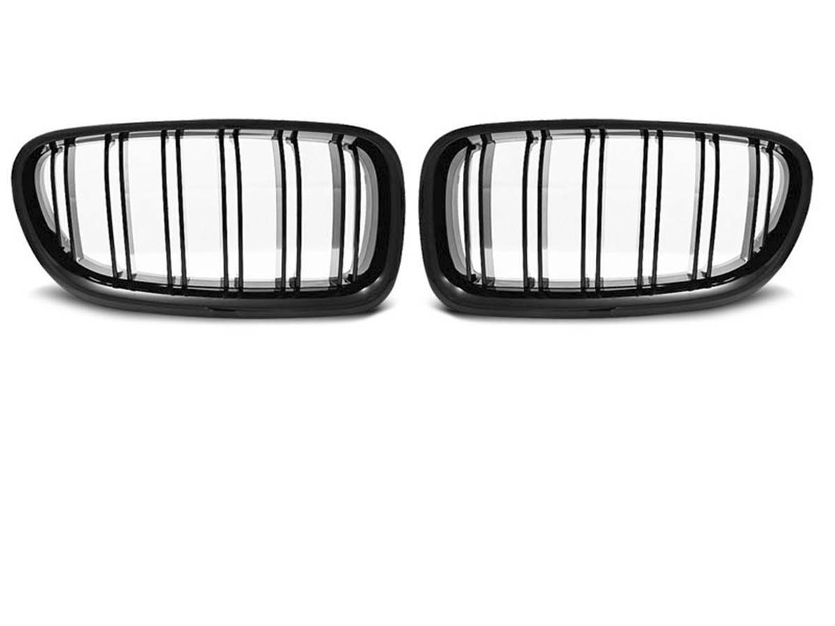 Paire de grilles de calandre pour BMW Série 5 F10 F11 2010-2013 en noir brillant