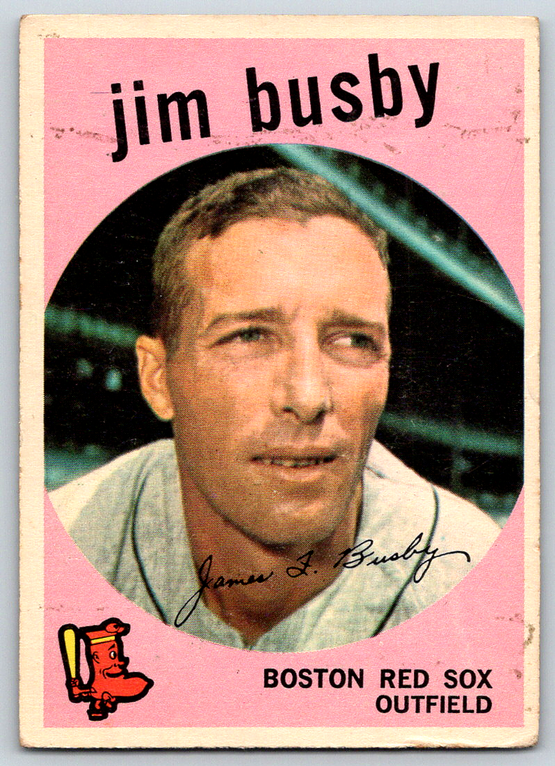 1959 Topps JIM BUSBY #185 Boston RED SOX Gray back wax