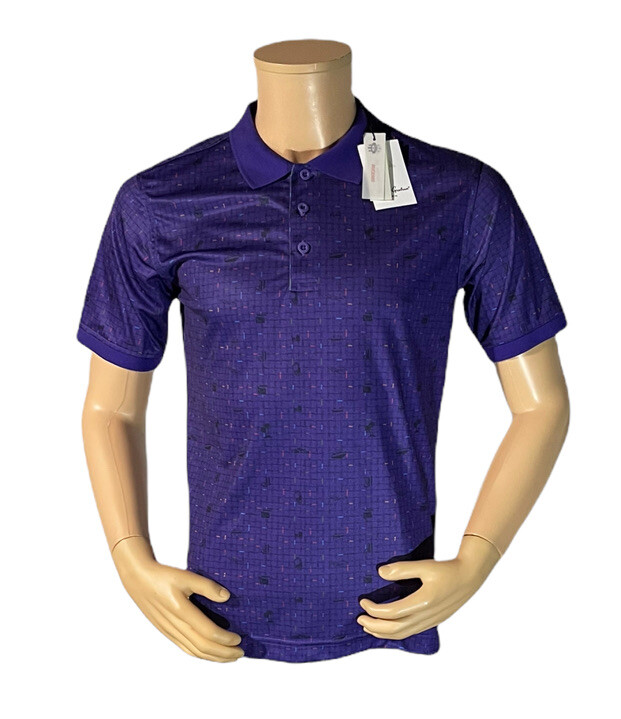 Robert Graham Mens Credit score purple polo shirt sz small NWT$128