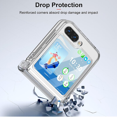 For Samsung Galaxy Z Flip 7 5G/6/5/4/3 Slim Clear Phone Hinge Protection Case