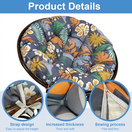 Papasan Chair Cushion Waterproof Oxford Cloth Circle Stuffed Egg Chair Cushions - Picture 18 of 111