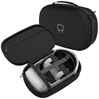 Carry Case for Meta Quest VR Headset and Touch Controllers Black Molded  Case UK