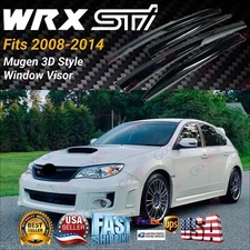 Fit 08-14 Subaru WRX STI 3D MUGEN Style Window Visor Rain Wind Vent Guard Shade