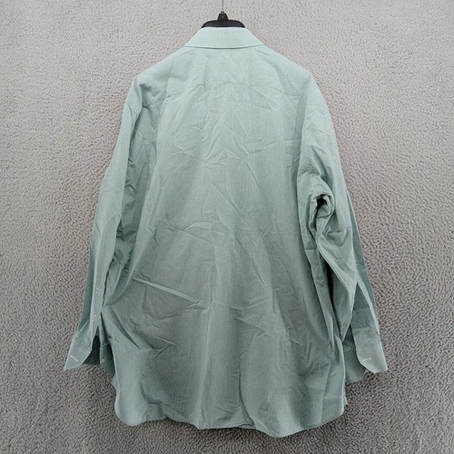Tom James Shirt Mens Size 17/33 Green Black Check Microgrid Dress Business - Picture 5 of 7