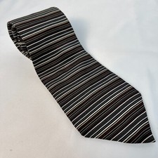 John Henry Mens Striped Neck Tie 100% Silk Made In USA