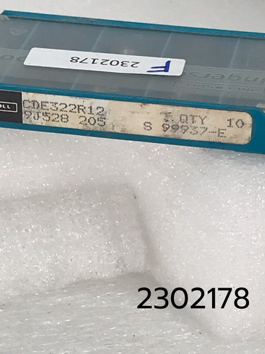 CDE 322 R12 205 S STK 9J528 Full Package of 10 Ingersoll Carbide Inserts 0.047R - Picture 3 of 6