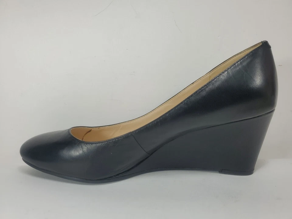 Zapatos sin cordones de vestir de cuero con cuña ISPY negros Nine West talla 9 M Foto 4 de 4