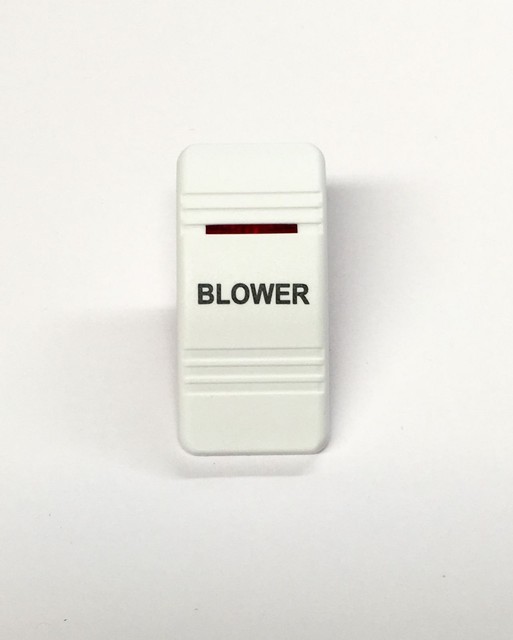 Euro Rocker Switch Cover BLOWER. White with Red Lens. Contura III