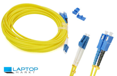 Neu Gelb Patchkabel LC/UPC-SC/UPC SM 9/125 Duplex LSZH Glasfaserkabel 3m 10m 20m
