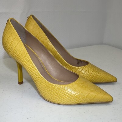 Carvela Kurt Geiger Leather pumps crocodile yellow with spike heel 36 NEW US 6