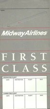 Midway Airlines ticket jacket wallet c 1991 First Class [1041] Buy 4+ save 50%
