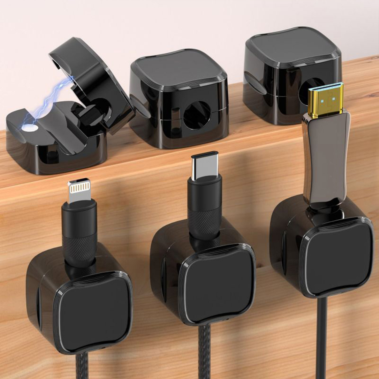 6Pcs Magnetic Cable Management Clips Phone Electric Charging Cord Holders