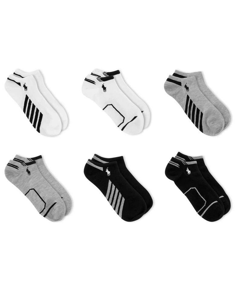 NUEVO PAQUETE DE 6 PARES CALCETINES POLO RALPH LAUREN MUJER NO SHOW SURTIDOS TALLA 9-11 Foto 3 de 4