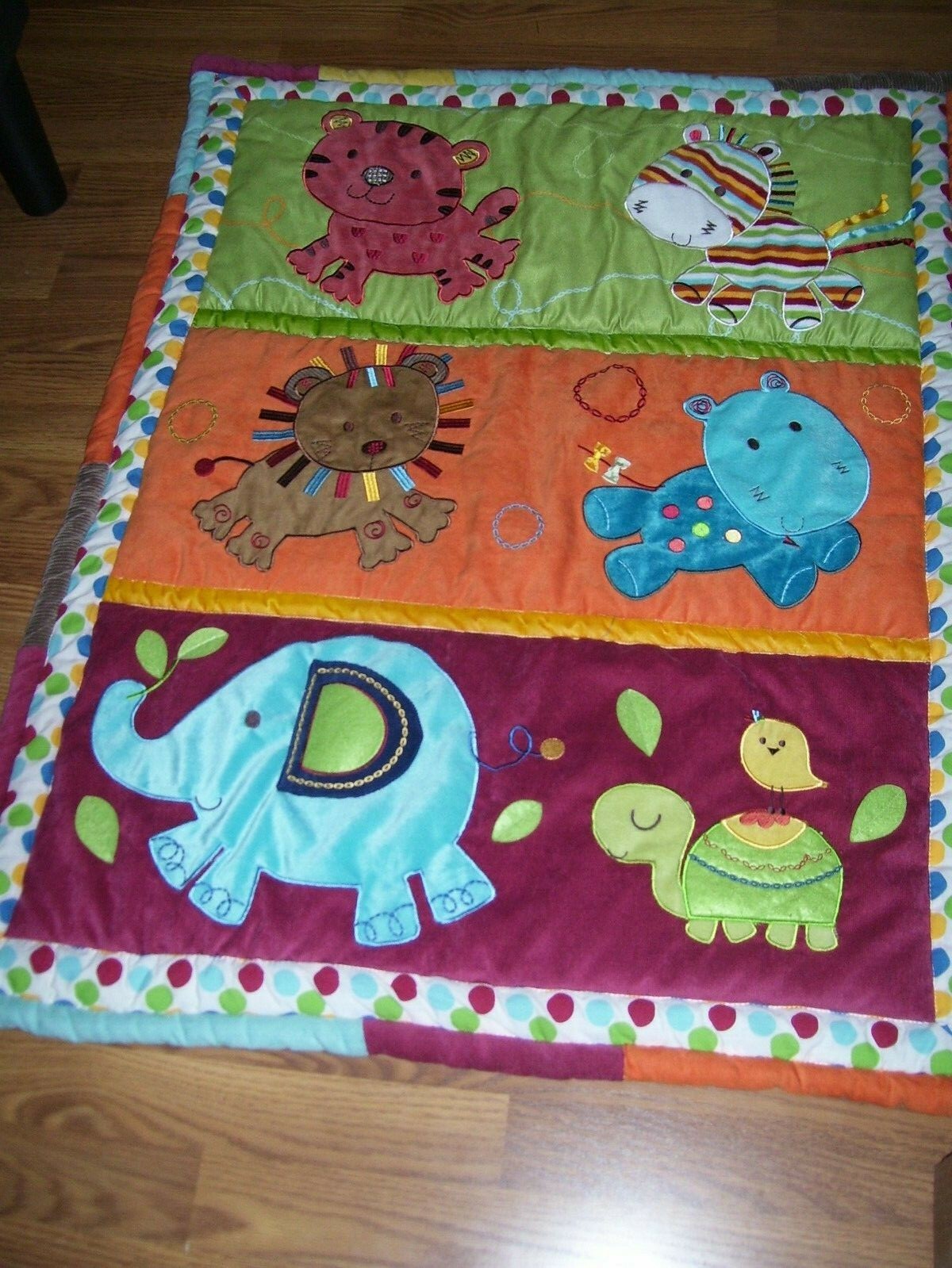 Kidsline Baby Nursery Crib Blanket Comforter ANIMAL PARADE Elephant