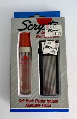 Vintage Scripto Refillable Electronic Lighter 1987 NEW OLD STOCK RARE 