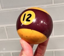 Purple Stripe 12 Ball Vintage YELLOWED AGED Billiard Pool Ball 2.25" Replacement