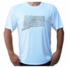 Connecticut State Map Sport Boat UPF 50 T-Shirt Sun UV Protection Fishing Water