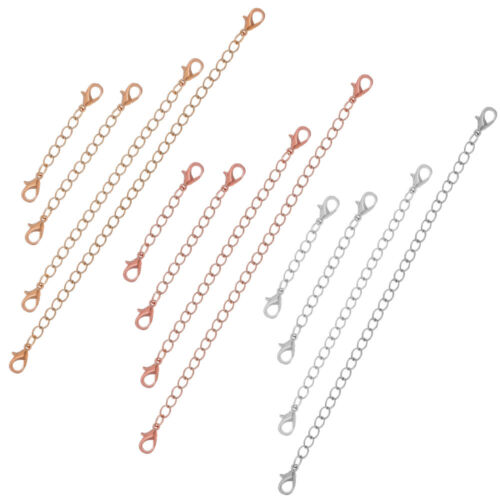 12 Pcs Extension Chain Rose Gold Choker Necklace Bracelet Chains Jewelry Silver - Bild 1 von 10