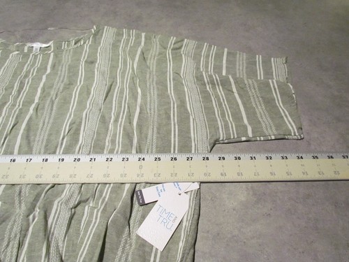Time And True shirt Womens 2X Sage and White Striped Pullover top Side Knot NWT - Picture 5 of 8