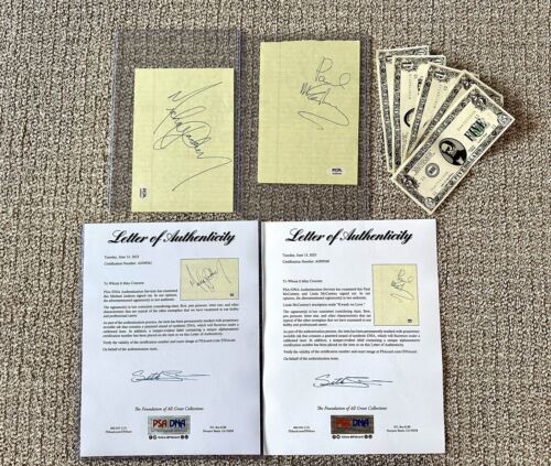 MICHAEL JACKSON & Paul McCartney AUTOGRAPHS From Video Say Say Say 1983 PSA DNA - Picture 1 of 12