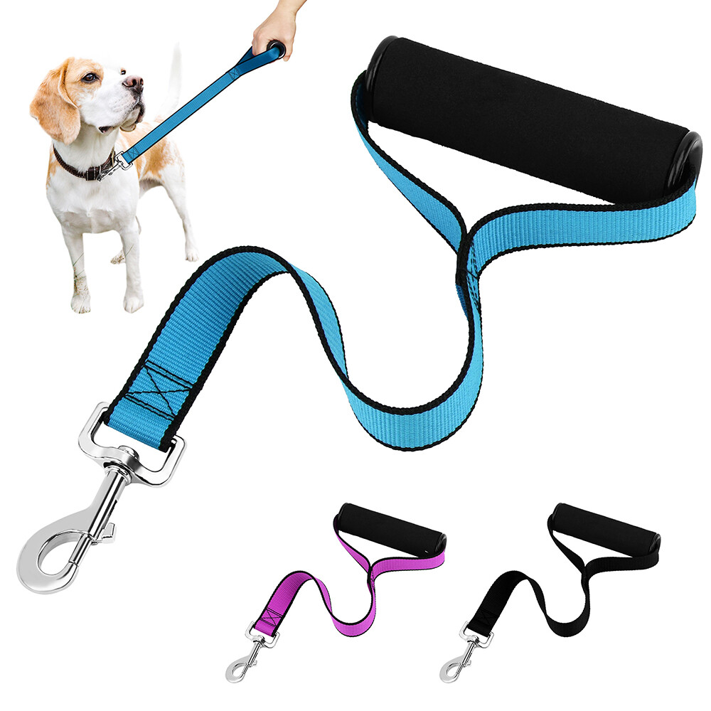 Kurze Hundeleine 55,9 Cm Mit Gepolstertem Filzgriff – Aus Robustem Nylon, 1,9 Cm Breit (Größe L) | Mit Drehverschluss Für Tägliche Spaziergänge & Training