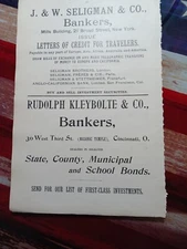 ☆1895 print ad RUDOLPH KLEYBOLTE & COMPANY Bankers school bonds Cincinnati Ohio 
