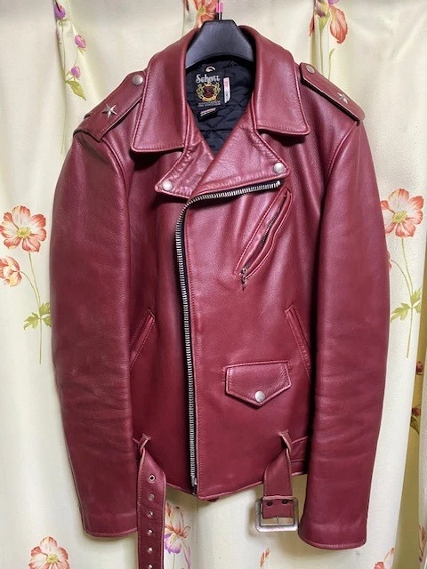 SCHOTT Leather Outer Shell Red Coats, Jackets & Vests for Men for
