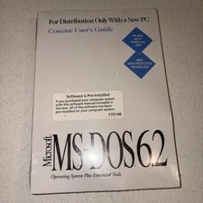 Microsoft MS-DOS 6.2 Operating System User's Guide  Software Disks NEW Sealed
